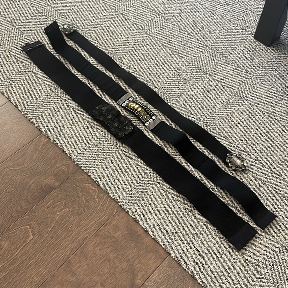 Set of 3 BCBG Max Azria Black Stretchy Belts - size M or size 8. - Picture 3 of 5